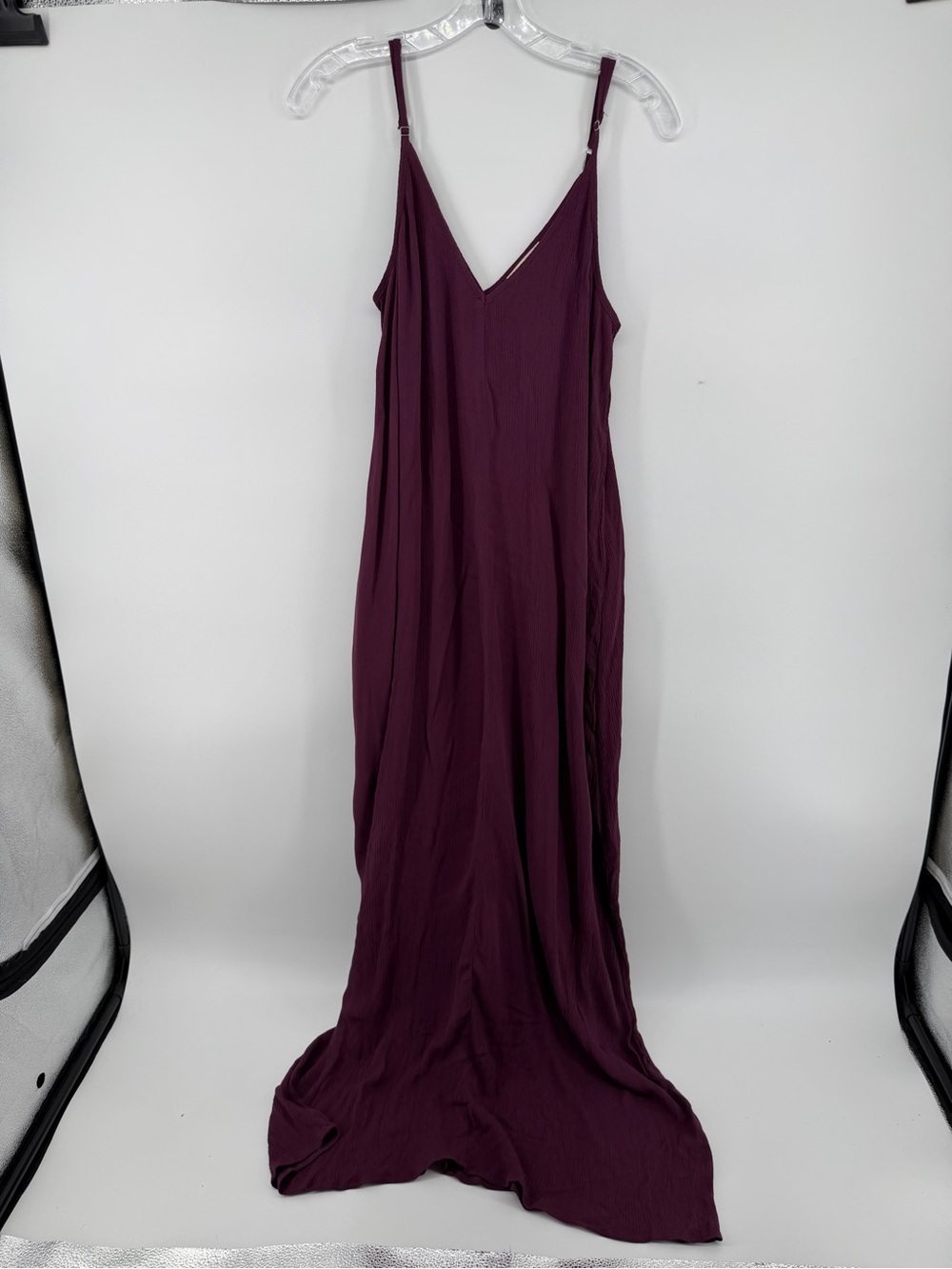 Lovestitch Whimsigoth Romantic Dark Coquette Plum‎ V-Neck Slip Maxi Dress SzM/L